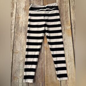 Black and White Striped Kids Leggings